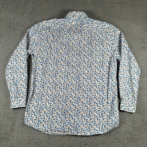 New & Lingwood Shirt Mens Large 17.5 Floral Print Button Up Cotton - Picture 5 of 9